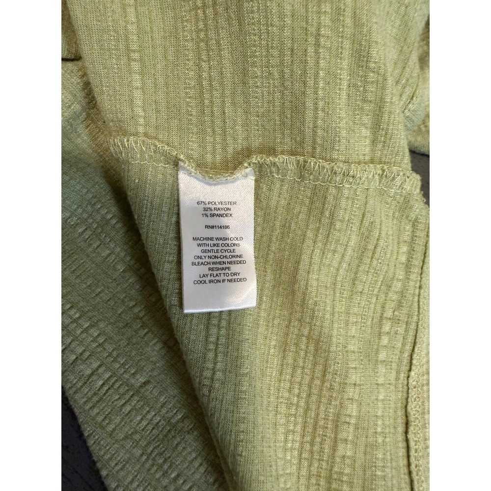 Retrology Women 2X Sage Green Cold Shoulder Rhinestone Textured Knit Top Blouse - Picture 3 of 4